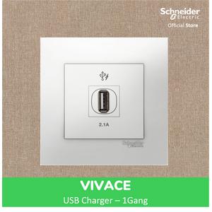 [EZM.4100424] Schneider Electric Vivace USB Charger 2.1A - 1 Gang - KB31USB_WE