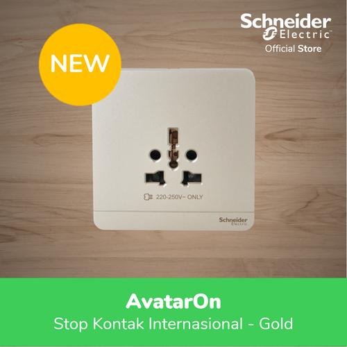 [EZM.4100428] Schneider Electric AvatarOn Gold Stop Kontak International - 1 Gang
