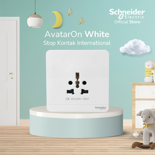 [EZM.4100279] Schneider Electric AvatarOn Putih Stop Kontak International - 1 Gang
