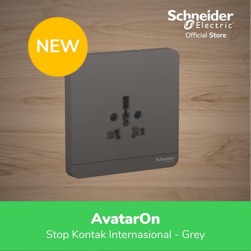 [EZM.4100429] Schneider Electric AvatarOn Dark Grey Stop Kontak International - 1G