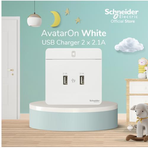 [EZM.4100282] Schneider Electric AvatarOn Putih USB Charger 2.1A - 2 Gang