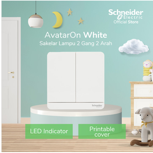 [EZM.4100285] Schneider Electric AvatarOn Saklar Lampu Putih - 2 Gang 2 Arah