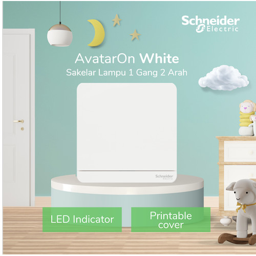 [EZM.4100293] Schneider Electric AvatarOn Saklar Lampu Putih - 1 Gang 2 Arah