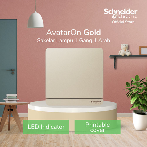 [EZM.4100295] Schneider Electric AvatarOn Saklar Lampu Gold - 1 Gang 1 Arah