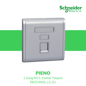 [EZM.4100300] Schneider Electric PIENO 1 Gang RJ11, Kontak Telepon - E8231RJS4_LS_G1