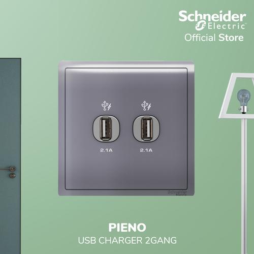 [EZM.4100303] Schneider Electric PIENO USB Charger - 2 Gang 2.1A - E8232USB_LS