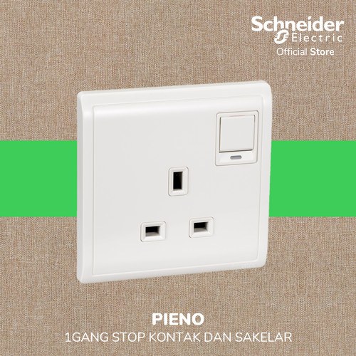 [EZM.4100313] Schneider Electric PIENO 1 Gang Stop Kontak dan Saklar - E8215N_WE_G1