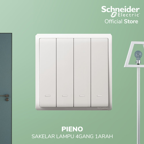 [EZM.4100316] Schneider Electric PIENO Saklar 4 Gang 1 Arah, Putih - E8234L1F_WE_G3