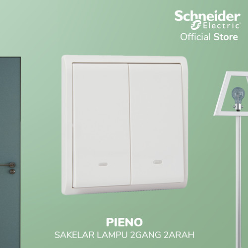 [EZM.4100317] Schneider Electric PIENO Saklar 2 Gang 2 Arah, Putih - E8232L2F_WE_G3