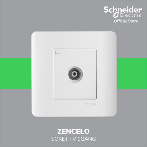 [EZM.4100328] Schneider Electric ZENcelo 1 Gang Soket TV Master, Putih - E8431TVM_WE