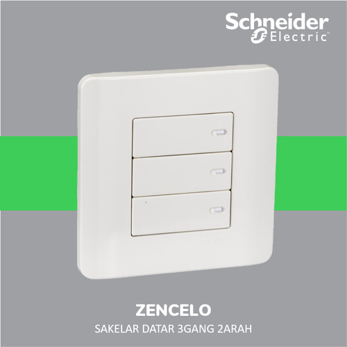 [EZM.4100333] Schneider Electric ZENcelo Saklar Datar 3 Gang 2 Arah - E8433_2_WE_G3