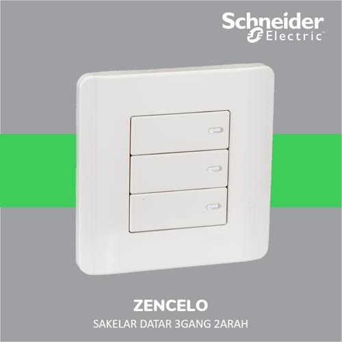 [EZM.4100333] Schneider Electric ZENcelo Saklar Datar 3 Gang 2 Arah - E8433_2_WE_G3
