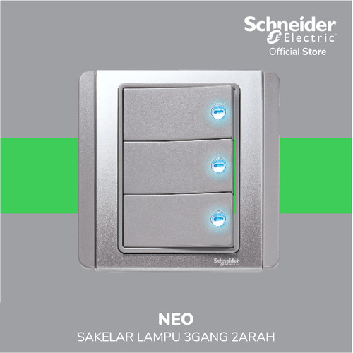 [EZM.4100336] Schneider Electric Neo Saklar Lampu 3 Gang 2 Arah - E3033H2_EBGS_G3