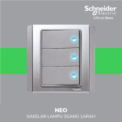 [EZM.4100337] Schneider Electric Neo Saklar Lampu 3 Gang 1 Arah - E3033H1_EBGS_G3