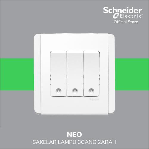 [EZM.4100447] Schneider Electric Neo Saklar Lampu 3 Gang 2 Arah- E3033V2_EWWW_G3