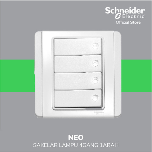 [EZM.4100342] Schneider Electric Neo Saklar Lampu 4 Gang 1 Arah - E3034H1_EWWW_G3