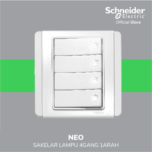 [EZM.4100342] Schneider Electric Neo Saklar Lampu 4 Gang 1 Arah - E3034H1_EWWW_G3