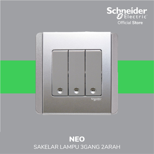 [EZM.4100349] Schneider Electric Neo Saklar Lampu 3 Gang 2 Arah - E3033V2_EBGS_G3