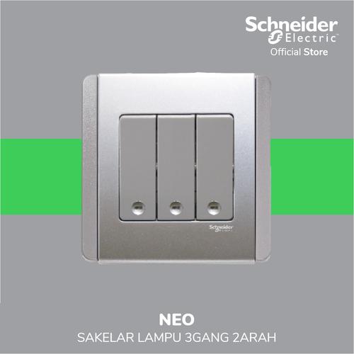 [EZM.4100349] Schneider Electric Neo Saklar Lampu 3 Gang 2 Arah - E3033V2_EBGS_G3