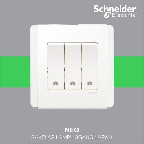 [EZM.4100351] Schneider Electric Neo Saklar Lampu 3 Gang 1 Arah- E3033V1_EWWW_G3