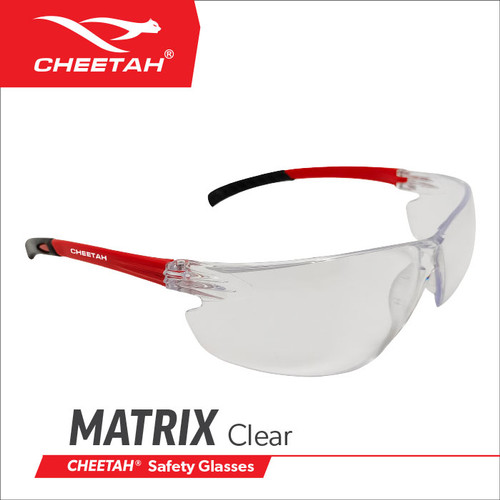 [EZO.1200044] Kacamata Safety Cheetah Matrix Clear Anti Scratch Full Protection