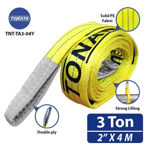 [EZO.1100124] Webbing Sling Belt 3 Ton x 4 M Yellow Tonata / Tali Angkat Double Ply