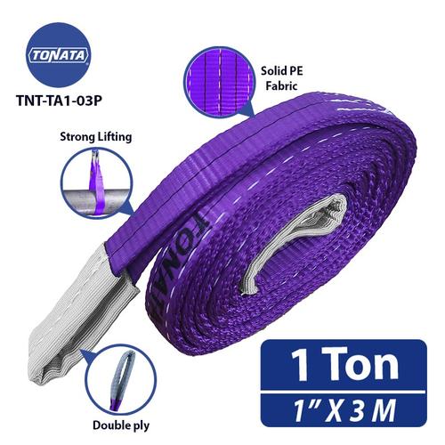 [EZO.1100046] Webbing Sling Belt 1 Ton x 3 M Purple Tonata / Tali Angkat Double Ply