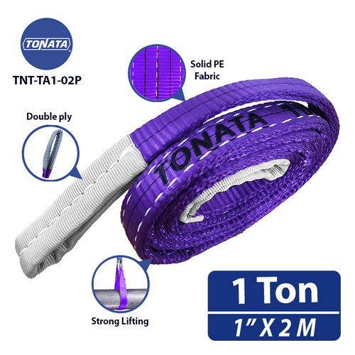 [EZO.1100130] Webbing Sling Belt 1 Ton x 2 M Purple Tonata / Tali Angkat Double Ply