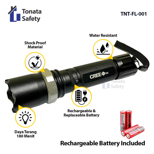 [EZO.1100147] Senter LED Heavy Duty / Flashlight Baterai Charger