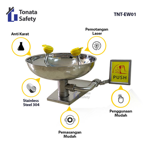 [EZO.1100243] Eye Wash / Emergency Shower Eye Washer / Wall Mounted / StainlessSteel