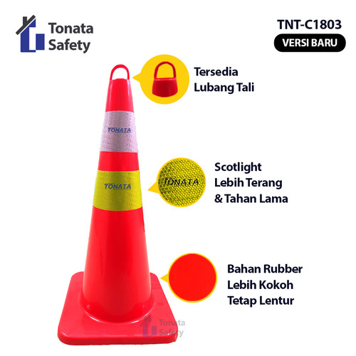 [EZO.1100266] Safety Traffic Cone / Kerucut Lalu Lintas Tonata 1.7 Kg 1,7 Kg