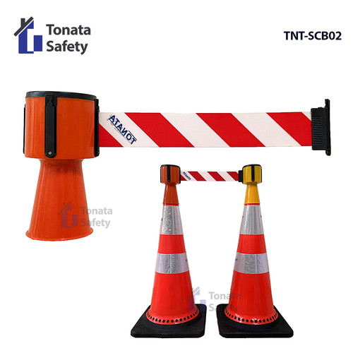 [EZO.1100344] Safety Cone Belt 2 Meter  Pita Pembatas Kerucut Tonata  Merah Putih