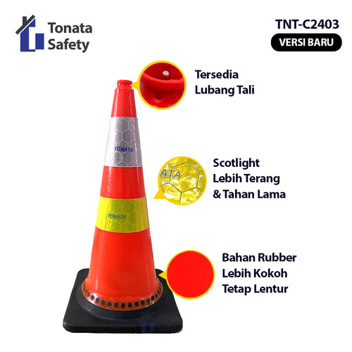 [EZO.1100423] Safety Traffic Cone  Kerucut Lalu Lintas Tonata 2.4 Kg Bawah Kuning