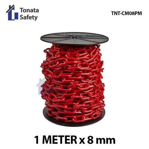 [EZO.1100501] Rantai Plastik  Cone Chain  8 mm PER METER  Merah