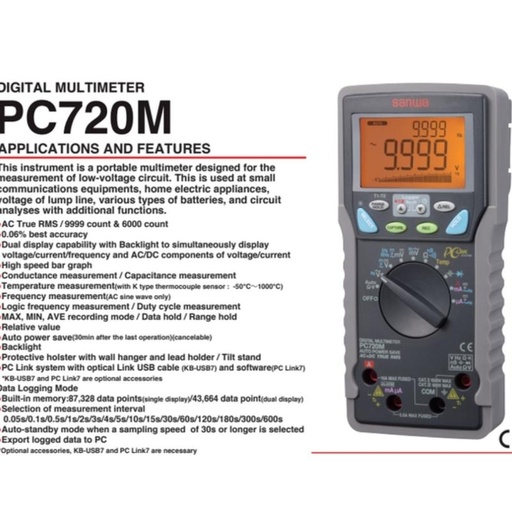 [EZR.1700369] Sanwa PC720M Digital Multimeter Multitester Avometer PC Link Original