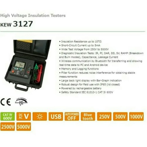 Kyoritsu 3127 Digital High Voltage Insulation Testers Meter Megger 5KV