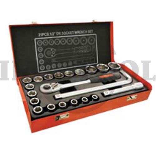 [EZM.5205369] 21 PCS 1/2 " DR SOCKET WRENCH SET ( METAL CASE ) 0 MAXPOWER