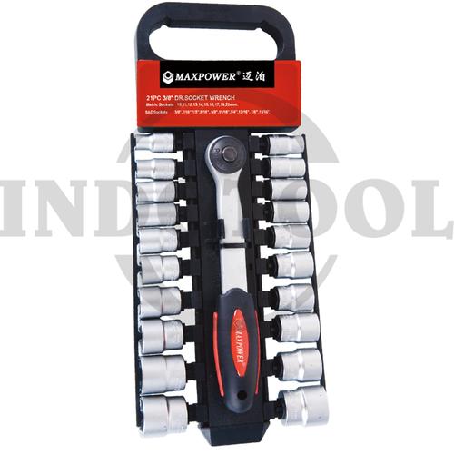 [EZM.5202575] 21 PCS MATA SOCKET 3/8" 6 PT / DR. SOCKET WRENCH SET TK-084 MAXPOWER