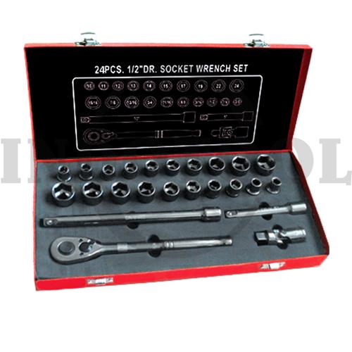 [EZM.5200760] 24 PCS, 1/2" DR. SOCKET WRENCH SET TK-092, 6PT 0 MAXPOWER