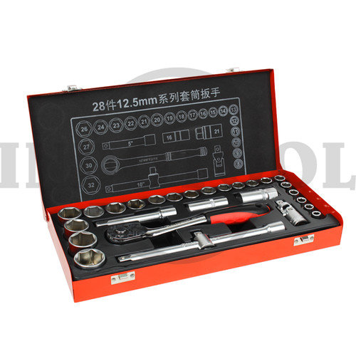 [EZM.5205348] 28 PCS, 1/2" DR. SOCKET WRENCH SET TK-087, 6PT 0 MAXPOWER