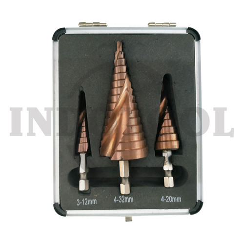 [EZM.5204846] 3 PCS QUICK STEP DRILL BIT M35 3-12mm, 4-20mm, 4-32mm LANGSOL