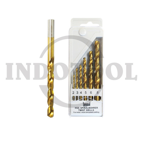 [EZM.5204806] 6 PCS HSS DRILL TIN COAT SET 2,3,4,5,6,8mm LANGSOL