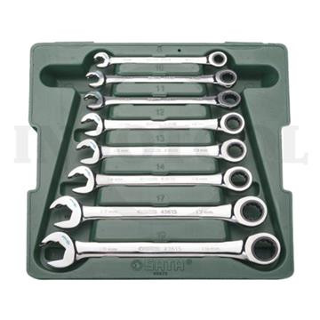 [EZM.5203701] 8 PCS Kunci Ring Pas Ratchet Set Combination Double Ratcheting Wrench