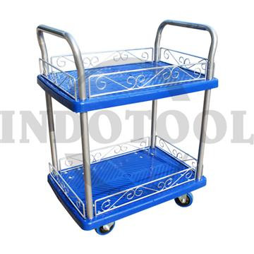 [EZM.5200478] ALAT ANGKUT BARANG 2 TINGKAT BAHAN PVC KAP.300 KG / HAND TRUCK ROHA
