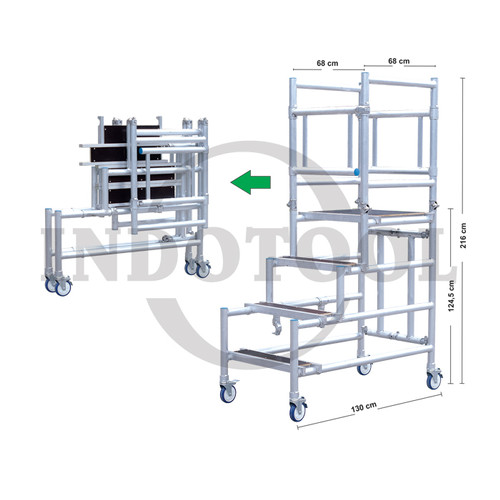 [EZM.5204680] ALUMINIUM PLATFORM 68 x 130 x 216cm ROHA