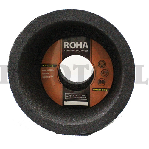 [EZM.5205910] BATU GERINDA MANGKOK / CUP GRINDING WHEEL T6A (150mmx80mmx51mm) ROHA