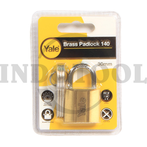 [EZM.5200458] GEMBOK PADLOCK 30MM TYPE V.140.30 BRASS ORIGINAL YALE