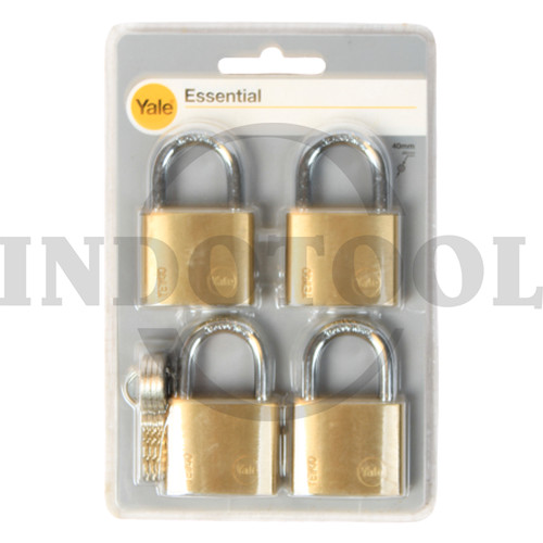 [EZM.5201678] GEMBOK SET 4PCS / INDOOR BRASS STANDARD PADLOCK SET 40mm YALE