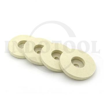 [EZM.5204078] GERINDA POLES / POLISHING WOOL WHEEL PAD WHITE 4" x 10 mm ROHA