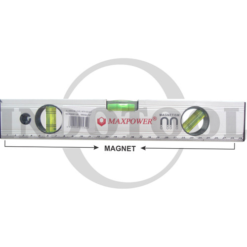 [EZM.5205587] MAGNET ALUMINIUM / ALUMINUM LEVEL WITH SCALE (MAGNETIC) 48" MAXPOWER
